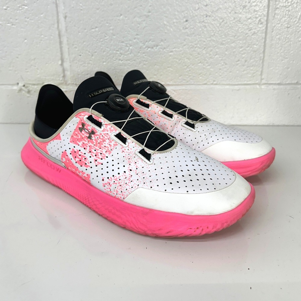 Under Armour SlipSpeed Beta White Pink BOA Training Shoes / Mens‎ 15